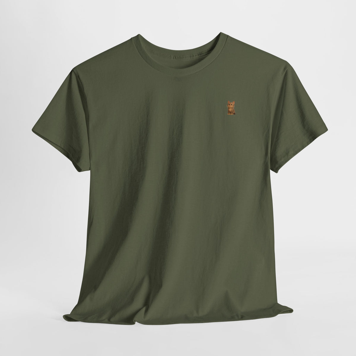 Brown kitten graphic T-shirt for cat lovers, featuring a cute cat design on a comfortable Printify T-shirt.