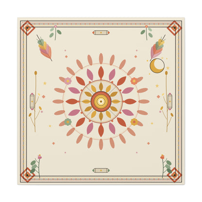 Boho Sun Mandala Matte Canvas