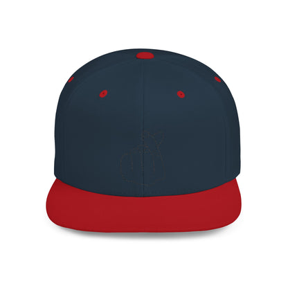Printify minimalist hand gesture flat bill snapback hat showing a simple design and structured brim in a modern style.