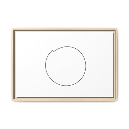Framed matte canvas wall art featuring a minimal circular line design, by Printify, showcasing modern abstract wall decor.