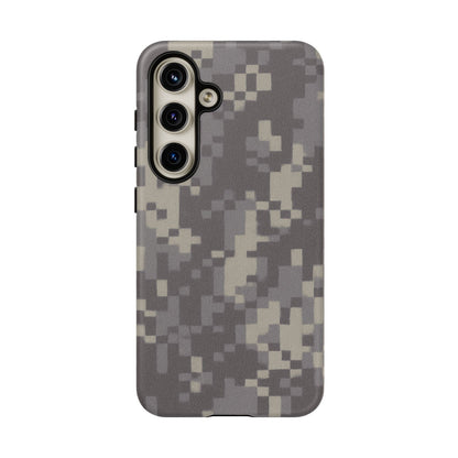 Rugged digital camouflage Printify phone case providing durable protection for smartphones with a tough digital camo design.