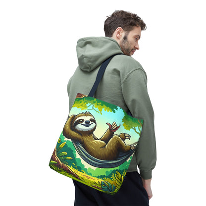 Eco-friendly sloth tote bag by Printify featuring a cute sloth design, perfect for animal lovers and everyday use.