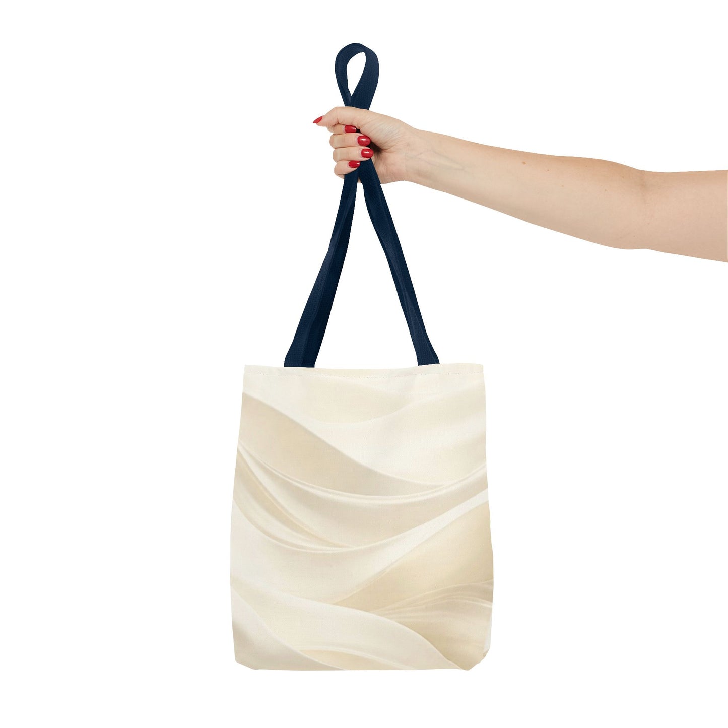 Cream Abstract Waves Tote Bag | Neutral Swirl Pattern