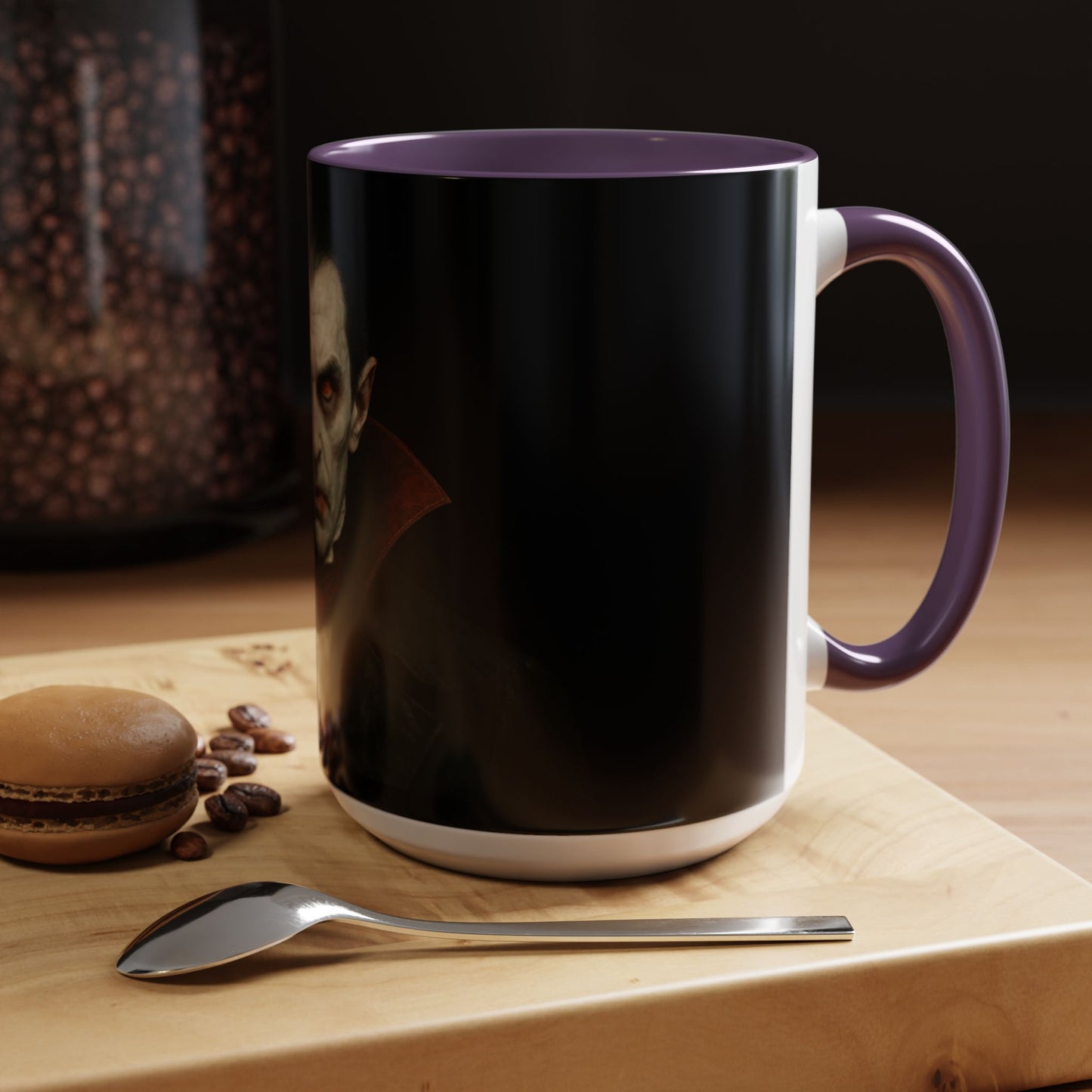 Gothic Dracula Vampire Accent Coffee Mug | Spooky Halloween Gift, Unique Home Decor, Collector's Mug, Coffee Lover's Gift