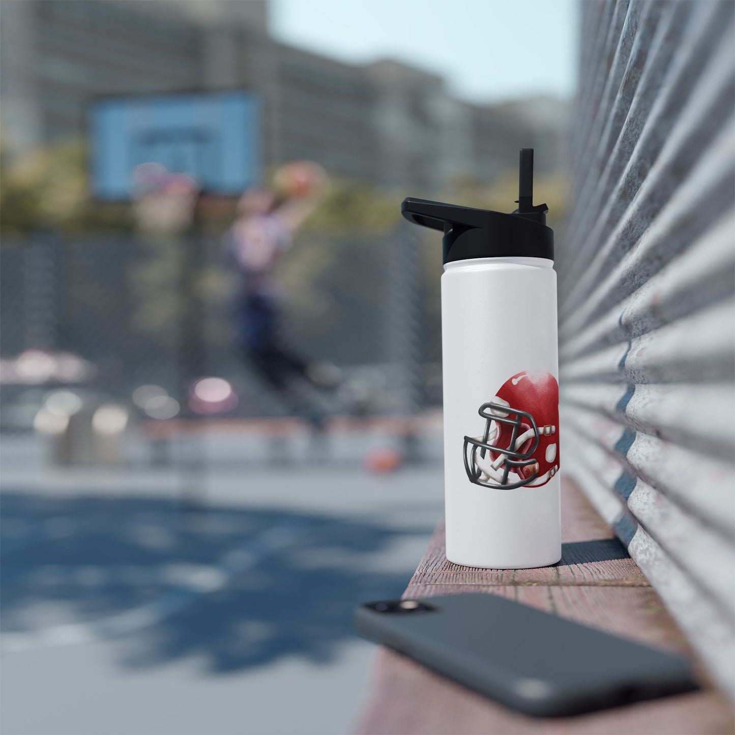 Sporty Stainless Steel Water Bottle with Unique Football Helmet Design | Ideal for Athletes, Gym Lovers, Sports Events, Hydration on the Go