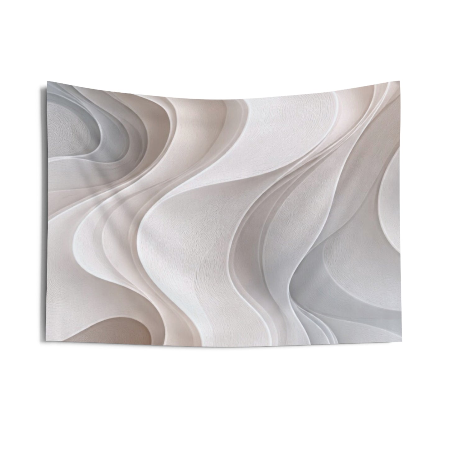 Abstract Neutral Wave Tapestry — Modern Minimalist Wall Art