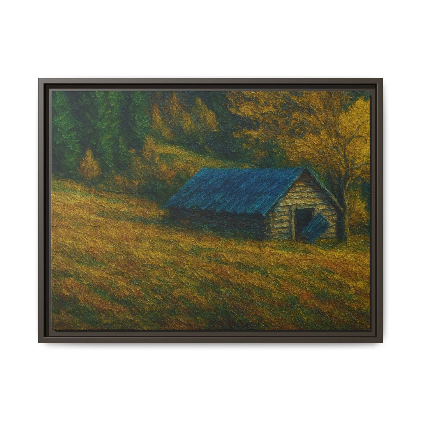 Framed Matte Canvas Print, Rustic Artwork, Farmhouse Decor, Nature Wall Art, Gift for Home, Autumn Decor, Landscape Painting