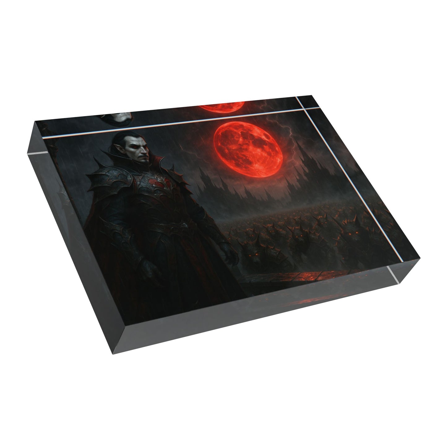 Vampire Lord Photo Block — Gothic Red Moon Desktop Art