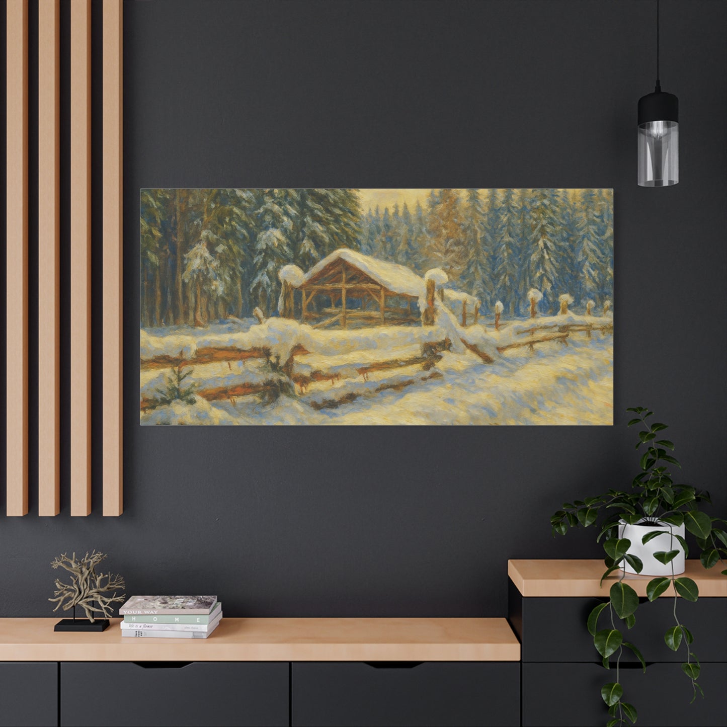 Canvas Wall Art, Winter Landscape Print, Home Decor, Rustic Art, Gift for Nature Lovers, Holiday Decoration - TRV