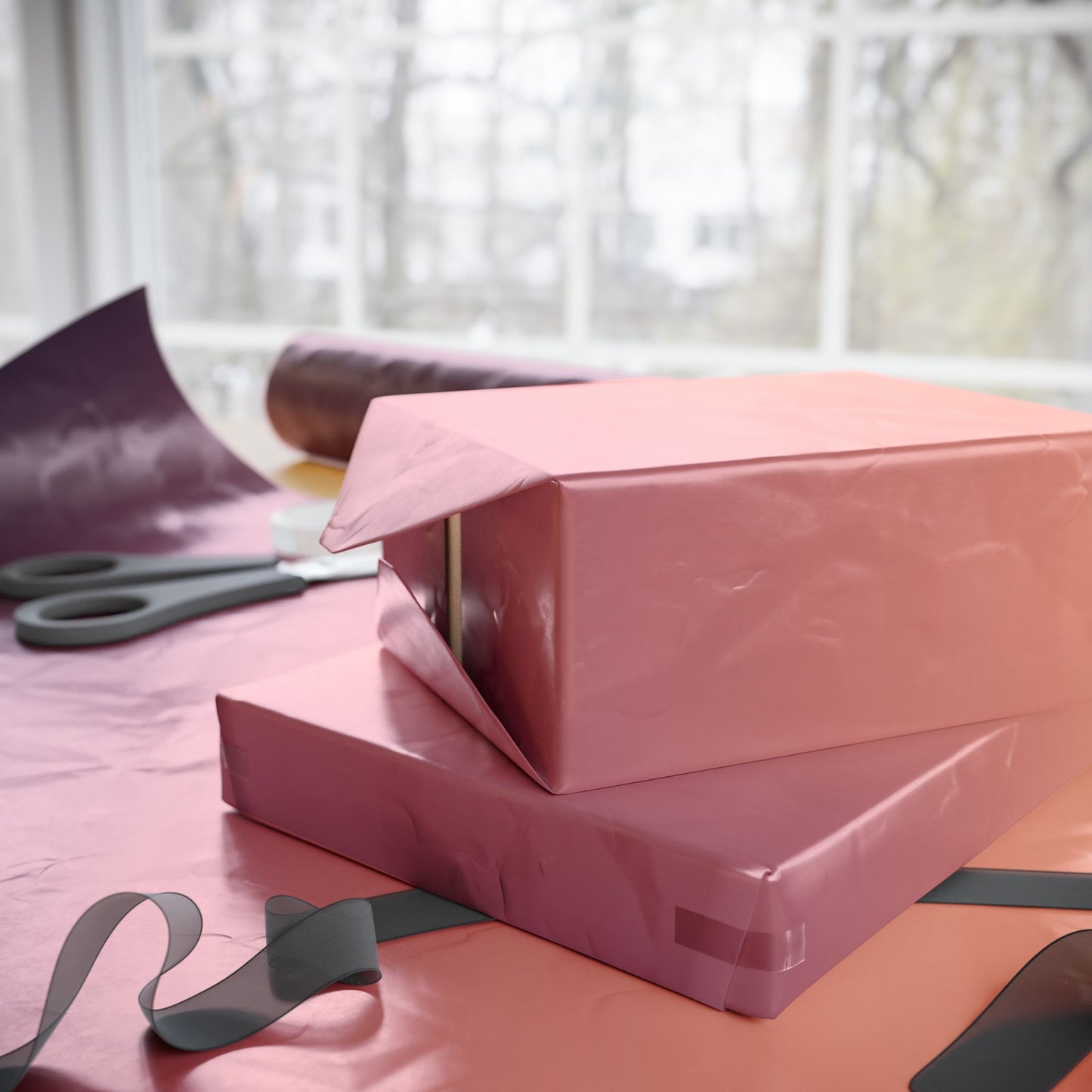 Sunset Gradient Wrapping Paper Roll — Peach Ombre Gift Wrap