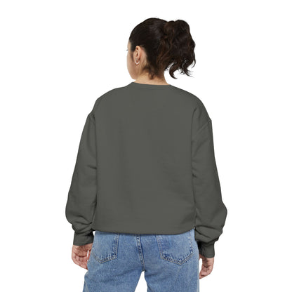Patriotic Unisex Garment-Dyed Sweatshirt with Vintage American Flag, Cozy Fall Outfit, Statement Sweater, Gift for Veterans, Casual Fashion - TRV