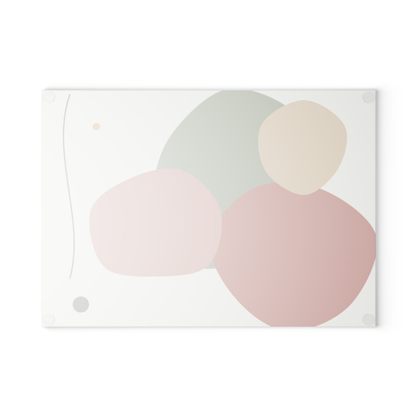 Abstract Organic Shapes Glass Cutting Board | Modern Minimal Kitchen Décor