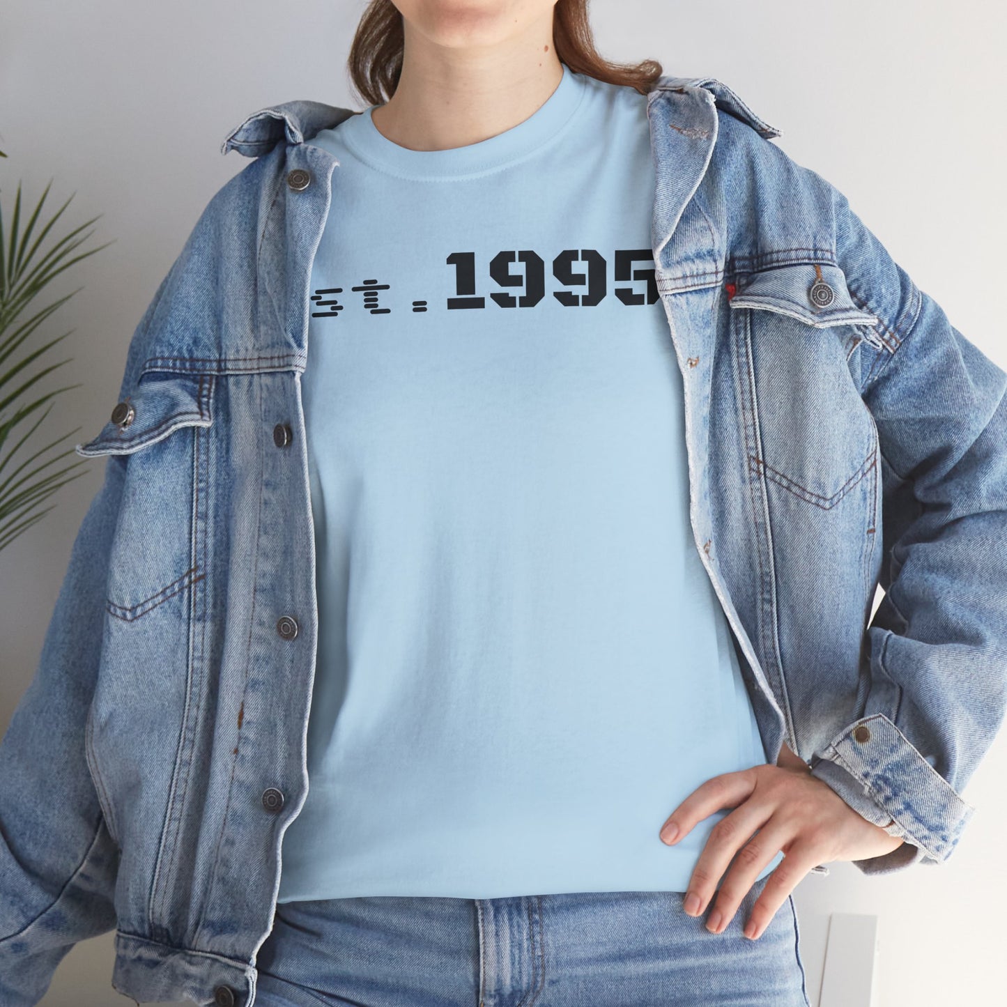 Unisex Heavy Cotton Tee - Est. 1995, Vintage Birthday Gift, Customizable Tee, Retro Unisex Shirt, Casual Everyday Wear
