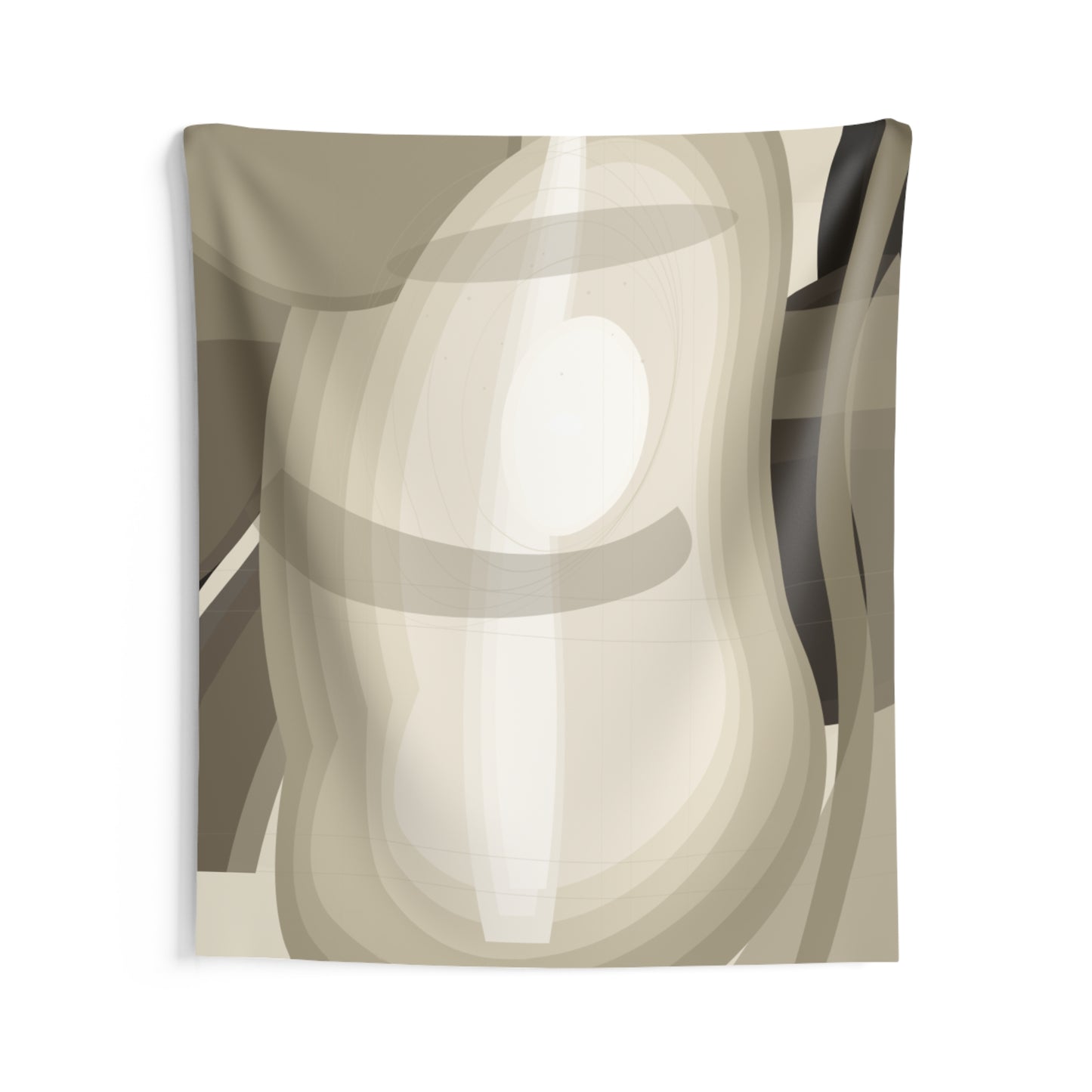 Abstract Neutral Tapestry — Beige Organic Shape Wall Art
