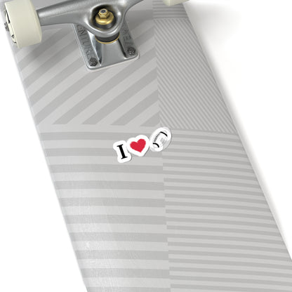 I Love Football -Cut Stickers | Sports Love Decals, Laptop Stickers, Gift for Football Fans, Sticker for Sports Enthusiasts, Home Decor - TRV