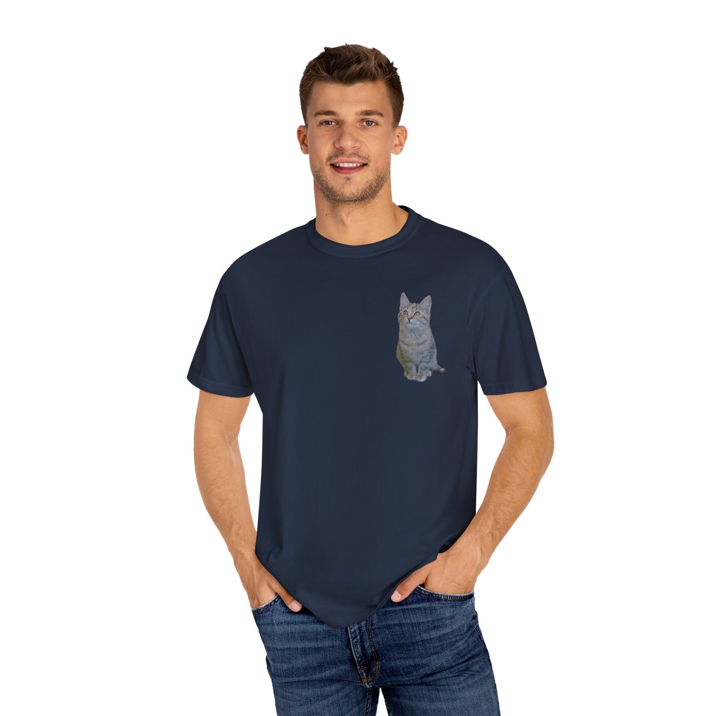 Whimsical Cat Pocket T-Shirt for Cat Lovers - TRV
