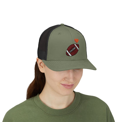 Football Love Snapback Trucker Cap, Sports Hat, Gift for Sports Fans, Casual Wear, Outdoor Activities - TRV