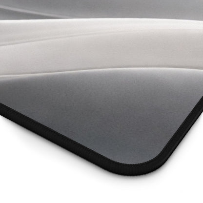 Neutral Abstract Waves Desk Mat | Gray Marble Swirl Surface