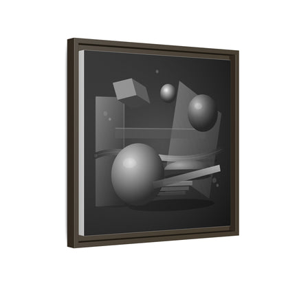 Monochrome Geometric Spheres Canvas Framed Wall Art | Matte Print