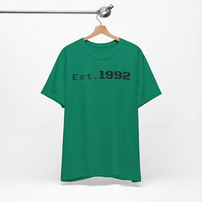 Est. 1992 Short Sleeve Tee - Retro Unisex T-Shirt, Birthday Gift, Vintage Style Shirt, Casual Wear, Trendy Outfit