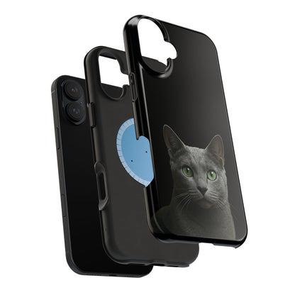 Russian Blue Cat Phone Case — Magnetic Impact-Resistant iPhone Cover