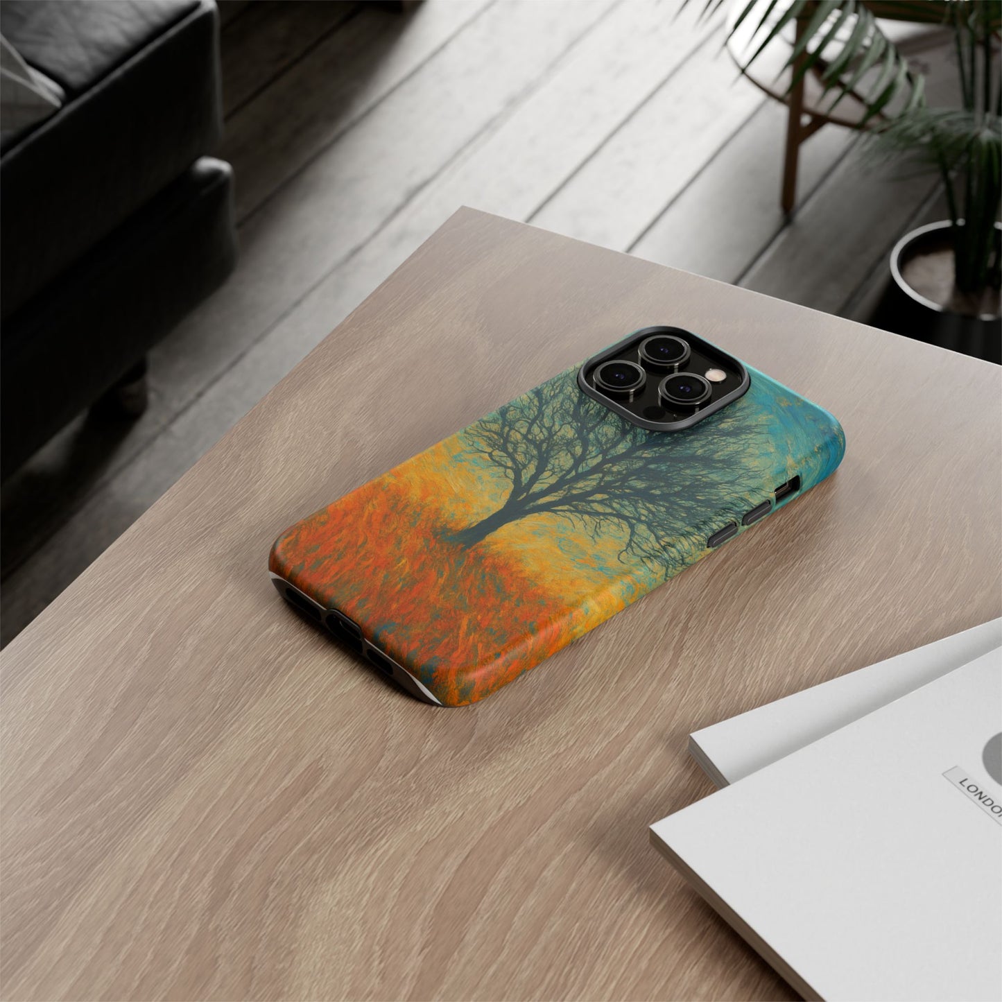 Artistic Phone Case with Tree Design, Nature Lover Gift, Unique Phone Cover, Holiday Present, Eco-friendly Tech Accessories - TRV