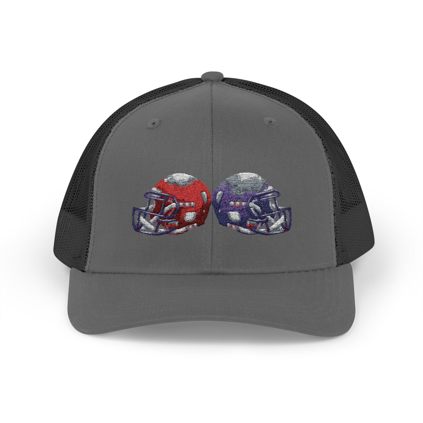 Sporty Snapback Trucker Cap with Football Helmets, Baseball Cap, Outdoor Activity Hat, Gift for Sports Fans, Team Spirit Wear - TRV