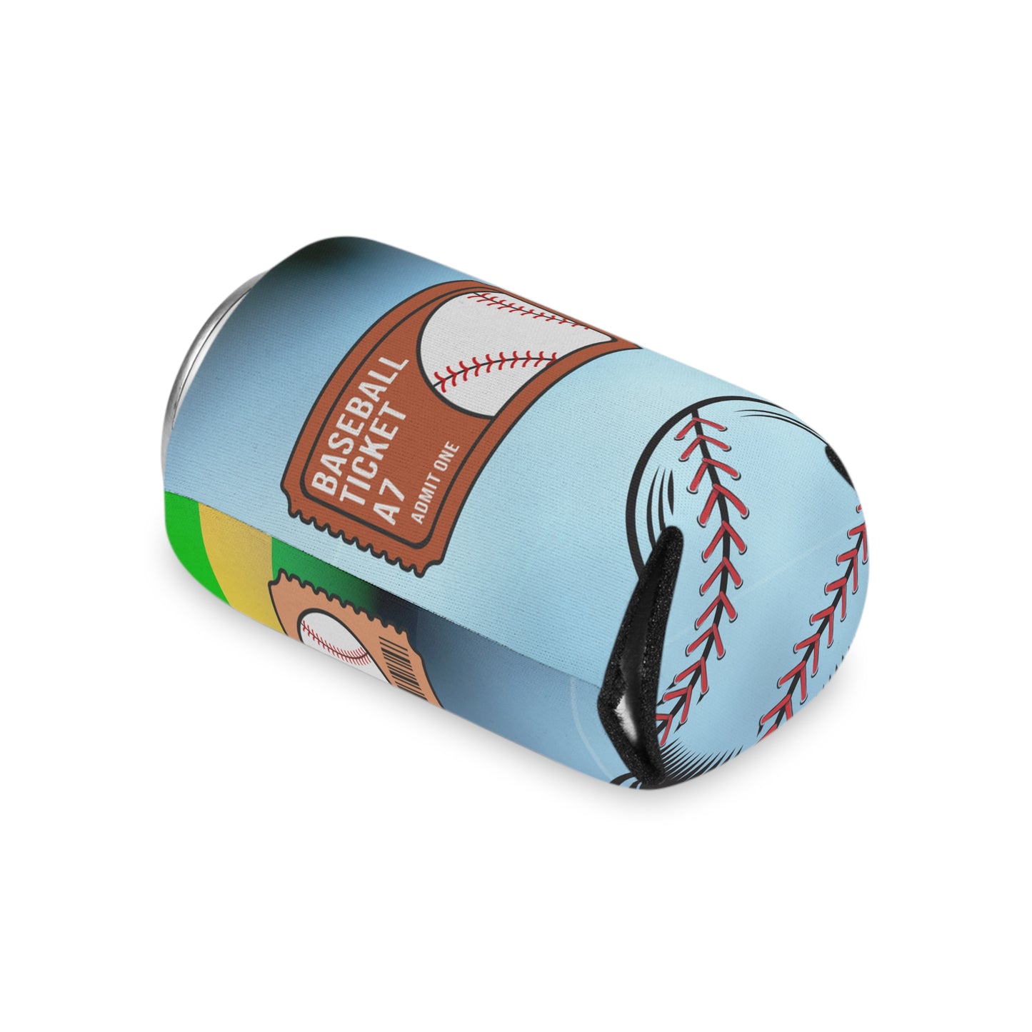 Baseball Ticket Can Cooler, Fun Drink Sleeve for Tailgates, Sports Events, Unique Gift for Fans, Outdoor BBQ, Summer Parties