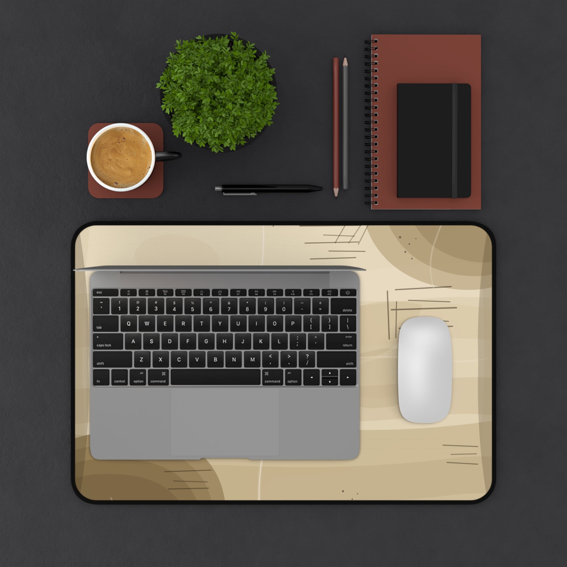 Vintage Wood Grain Desk Mat | Beige Rustic Mouse Pad - TRV