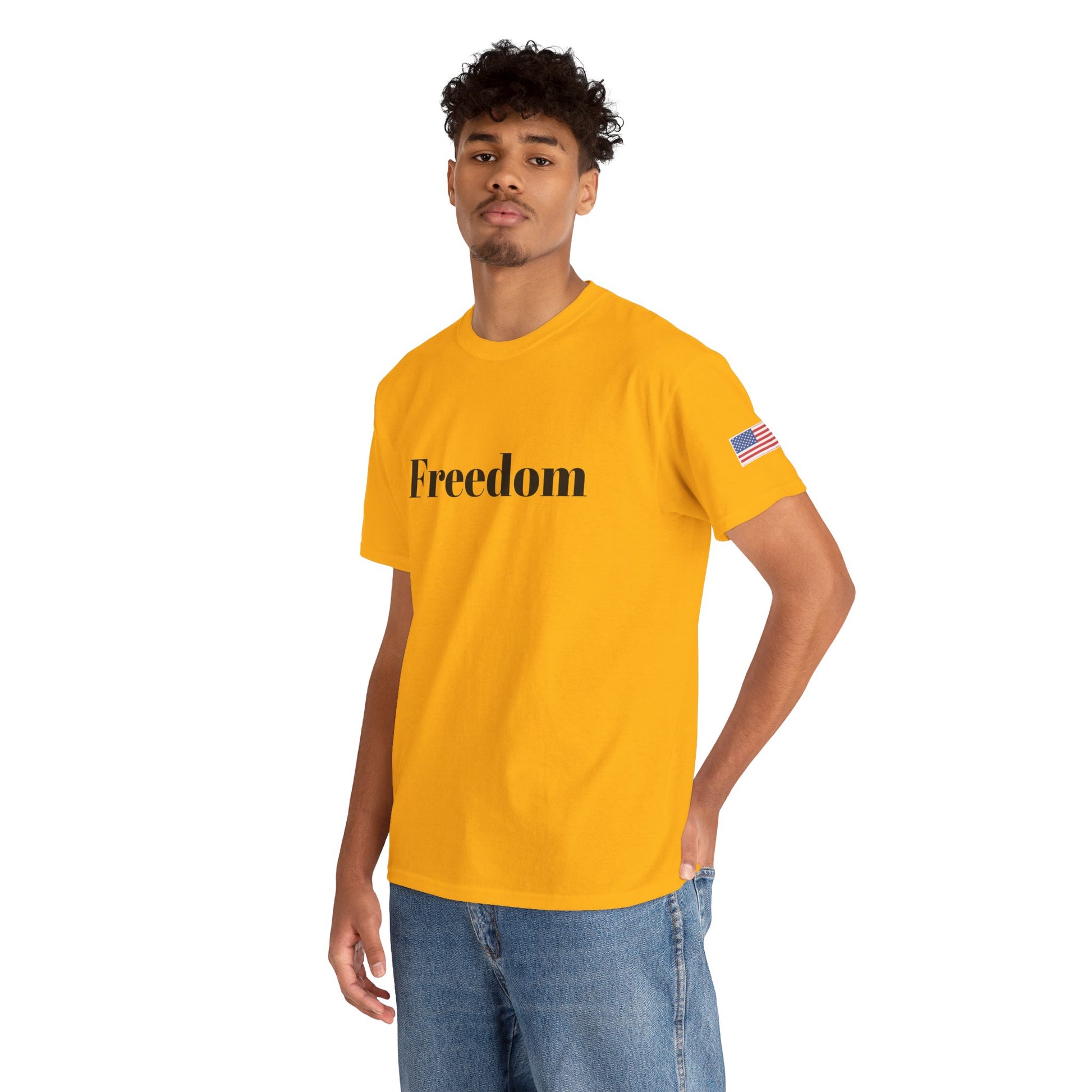 Freedom script tee | T-Shirt, American flag sleeve - TRV
