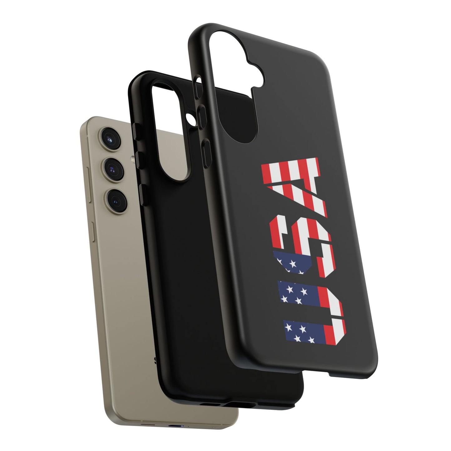 USA Phone Case with patriotic American flag design, durable tough case for smartphones by Printify