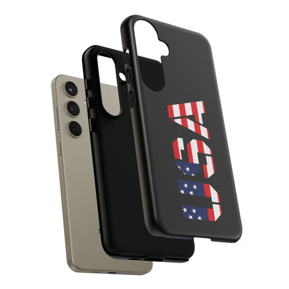 USA Phone Case with patriotic American flag design, durable tough case for smartphones by Printify