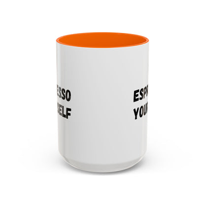 Espresso Yourself Coffee Mug - Fun Black Accented Mug for Coffee Lovers, Great Gift for Birthdays, Christmas, and Housewarming