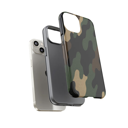 Military green camo tough phone case from Printify, rugged protective cover for smartphones with military-inspired design.