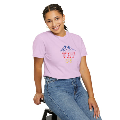 Unisex garment-dyed T-shirt with Printify logo, casual fit, soft fabric, and short sleeves, displayed on a plain background.