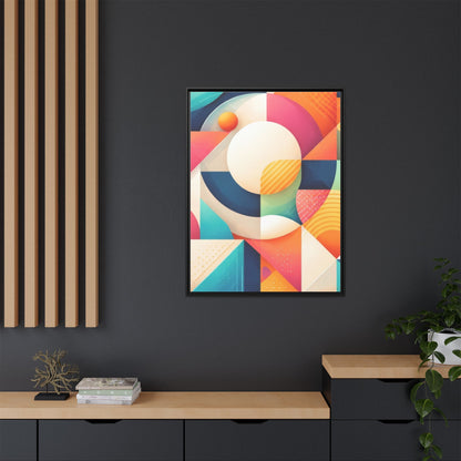 Colorful Geometric Abstract Art Matte Canvas Framed