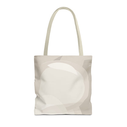 Neutral Abstract Circle Pattern Tote Bag | Minimal Beige AOP Canvas