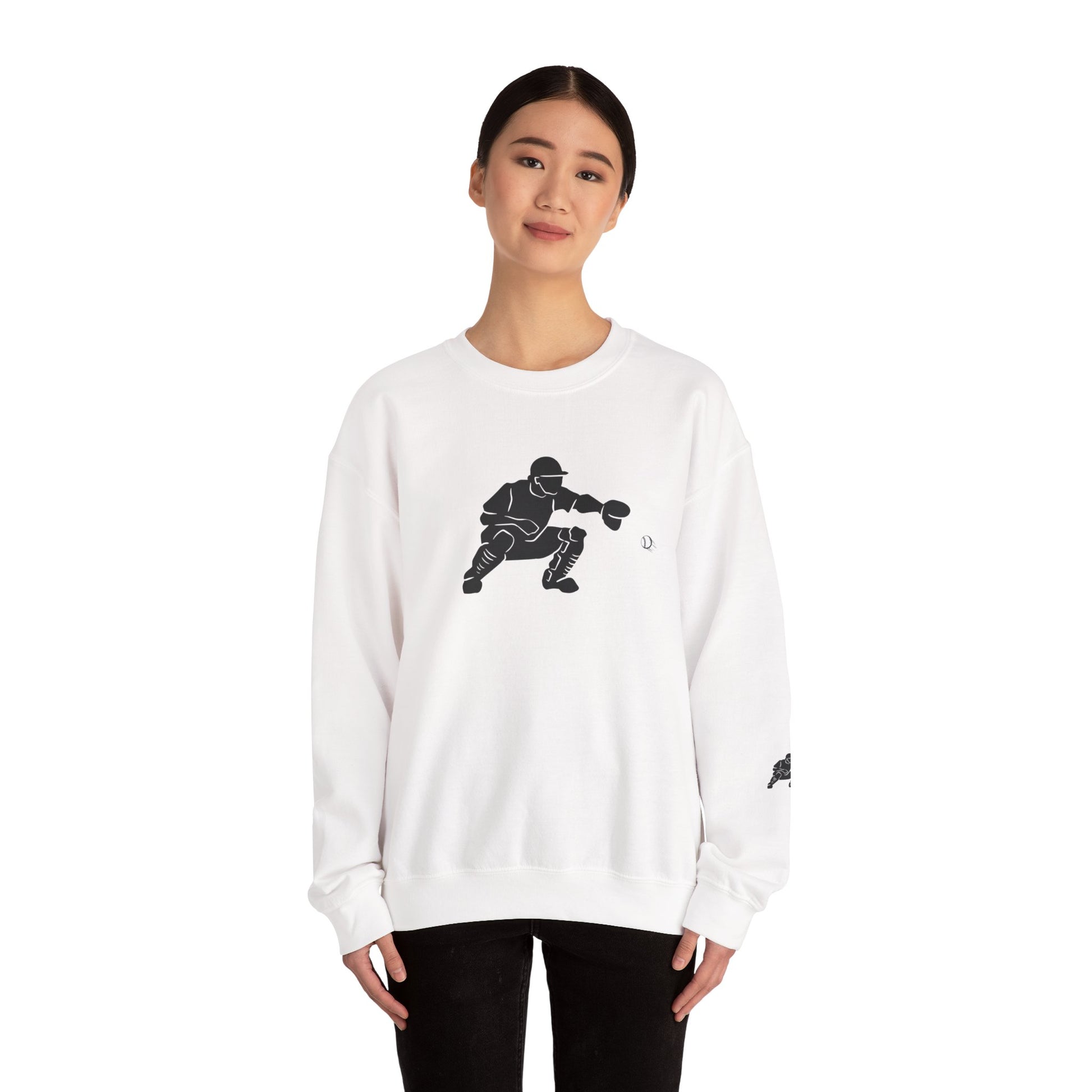 Baseball Catcher Crewneck Sweatshirt | Unisex Sports Apparel | Perfect for Game Days, Gifts, and Casual Wear | Baseball Lover's Gift - TRV