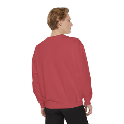 Patriotic Unisex Garment-Dyed Sweatshirt with Vintage American Flag, Cozy Fall Outfit, Statement Sweater, Gift for Veterans, Casual Fashion - TRV