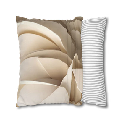 Beige Abstract Paper Swirl Pillowcase Spun Polyester Square Pillowcase