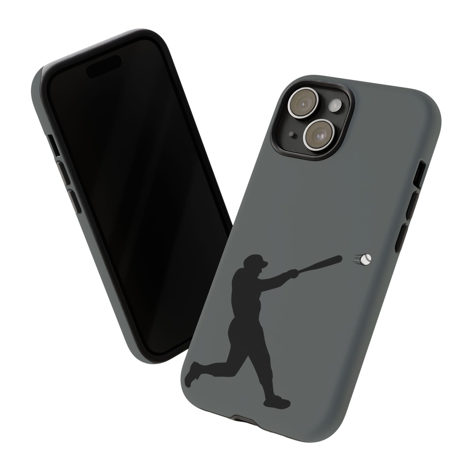Printify baseball batter phone case, tough protective smartphone cover featuring a baseball player design for fans.