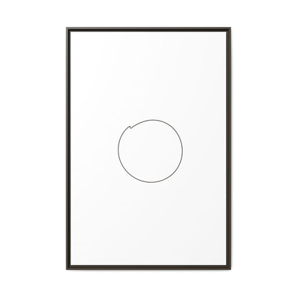 Framed matte canvas wall art featuring a minimal circular line design, by Printify, perfect for modern home decor.