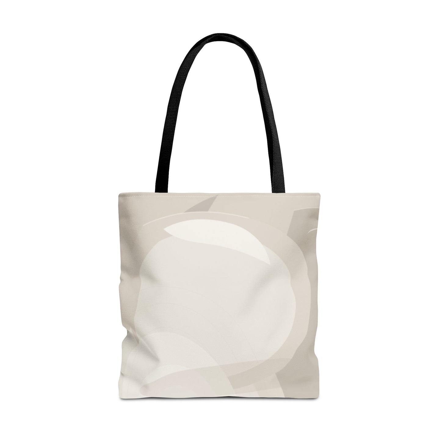 Neutral Abstract Circle Pattern Tote Bag | Minimal Beige AOP Canvas