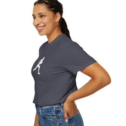 Sporty Unisex Garment-Dyed T-Shirt with Football Player Graphic, Activewear, Casual Wear, Gift for Runners, Fitness Apparel, Everyday Style