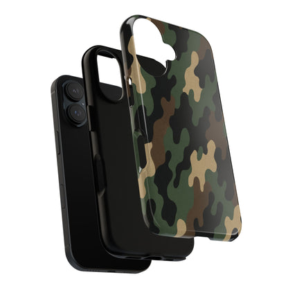 Rugged camouflage phone case by Printify with durable protective design for smartphones.