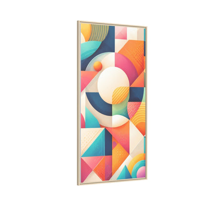 Colorful Geometric Abstract Art Matte Canvas Framed