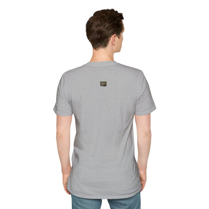 Vintage Forest Landscape T-Shirt by Printify featuring a detailed nature pathway scene on soft fabric.