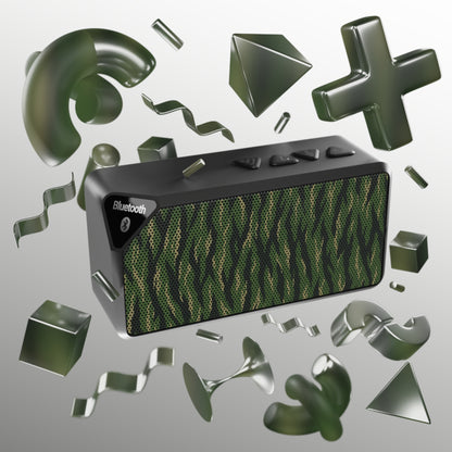 Camo Portable Bluetooth Speaker — Compact Wireless Speaker with Green Tiger Camo Grill