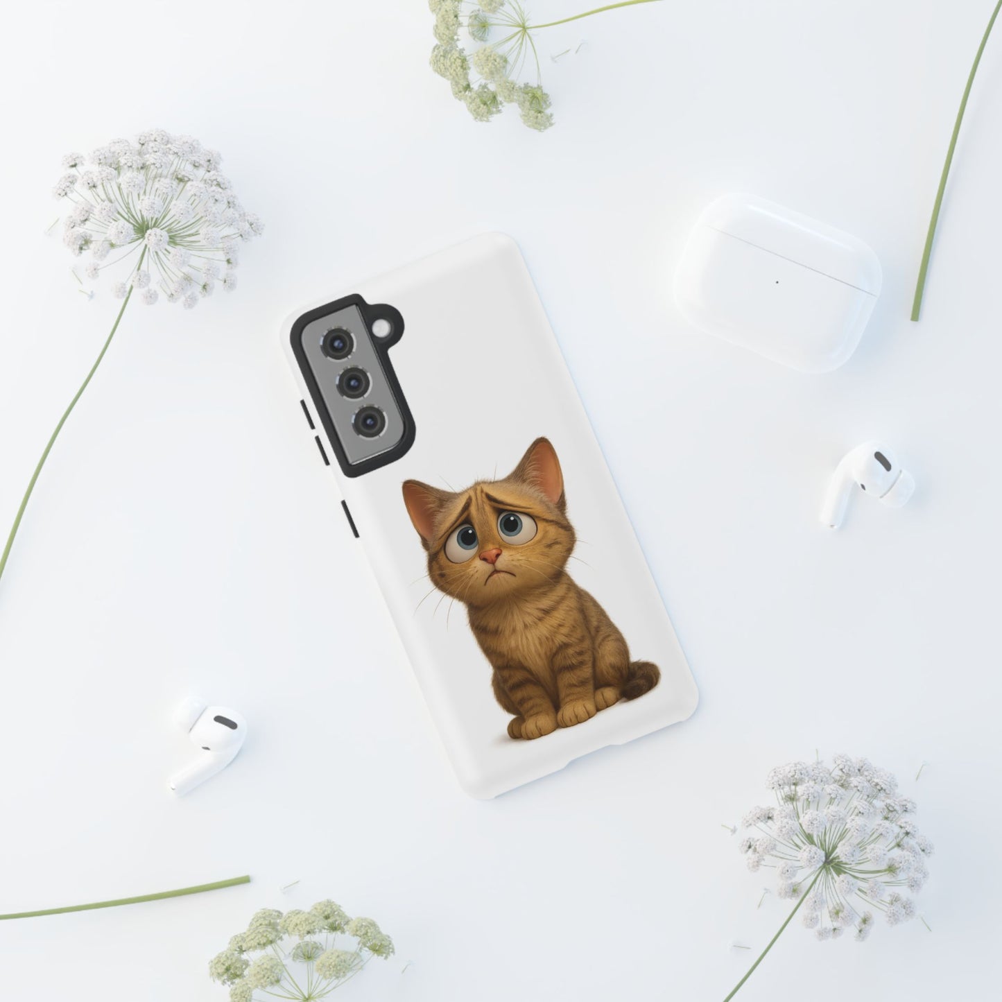 Cute Cat Phone Case, Funny Kitty Case, Animal Lover Gift, Cat Lover Accessory, Unique Cat Design Case, Pet Mom Gift - TRV
