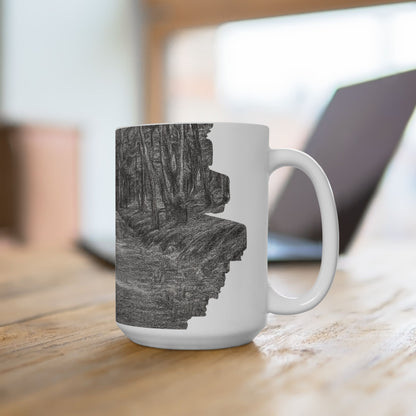 Nature-Inspired Abstract Ceramic Mug | Forest Path Design | Cozy Gift for Coffee Lovers | Home Decor | Nature Lover's Mug - TRV
